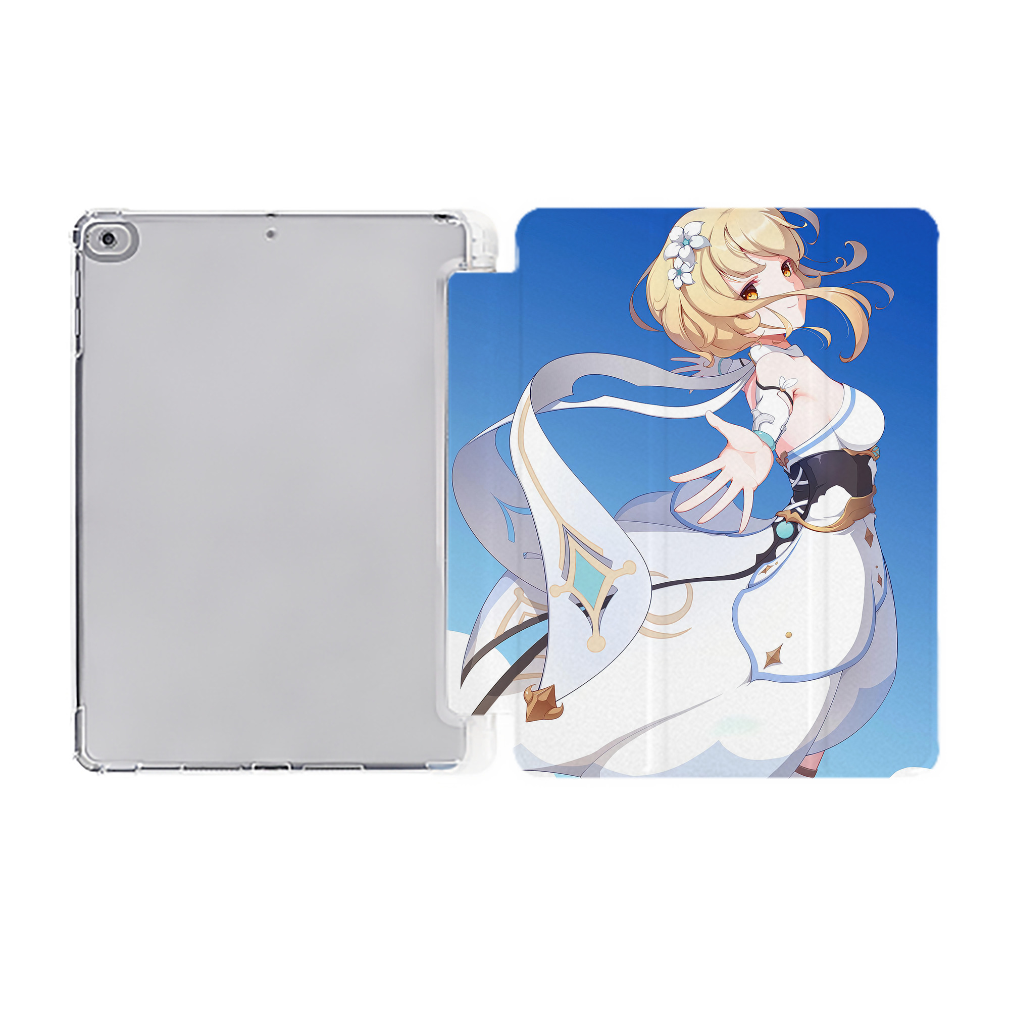 げんし神 genshin IPad ケース ペン収納付き 三つ折りスタンド PUレザー×シリコン 対応機種9.5/10.5/10.9インチ